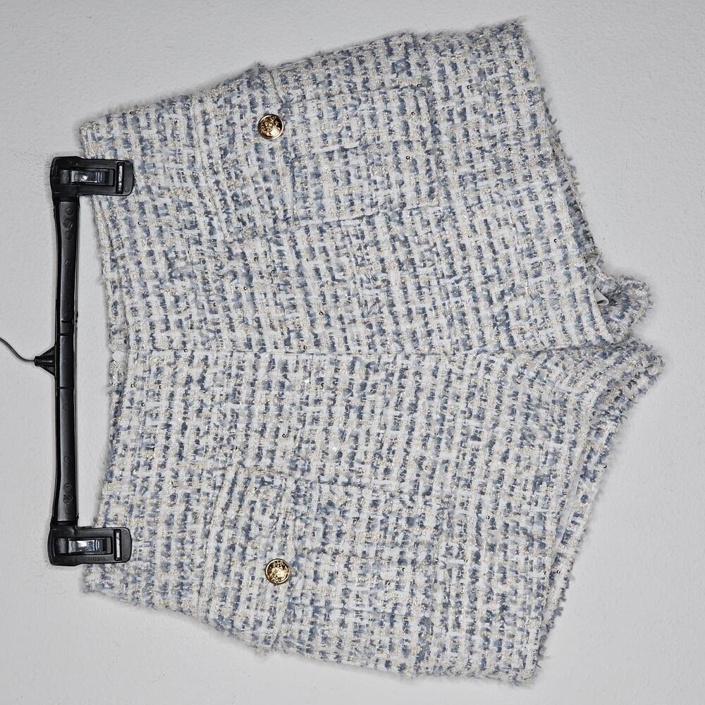 Endless Rose Blue and White Tweed Shorts
